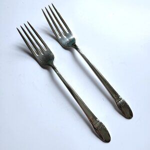 1847 Rogers Bros First Love Silverplate Dinner Forks Vintage Floral Silverware